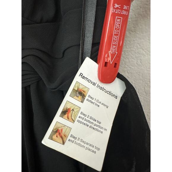 NWT Mac Duggal Black Sleeveless V-Neck Ruffle Tiered Dress 55416 Size 14 - Picture 4 of 10